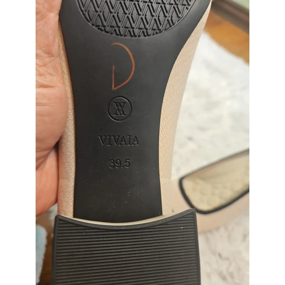 Vivaia Julie Round-Toe‎ Chunky Heels Beige Black Women's ARCH Pro  Size 8.5 - Picture 10 of 12